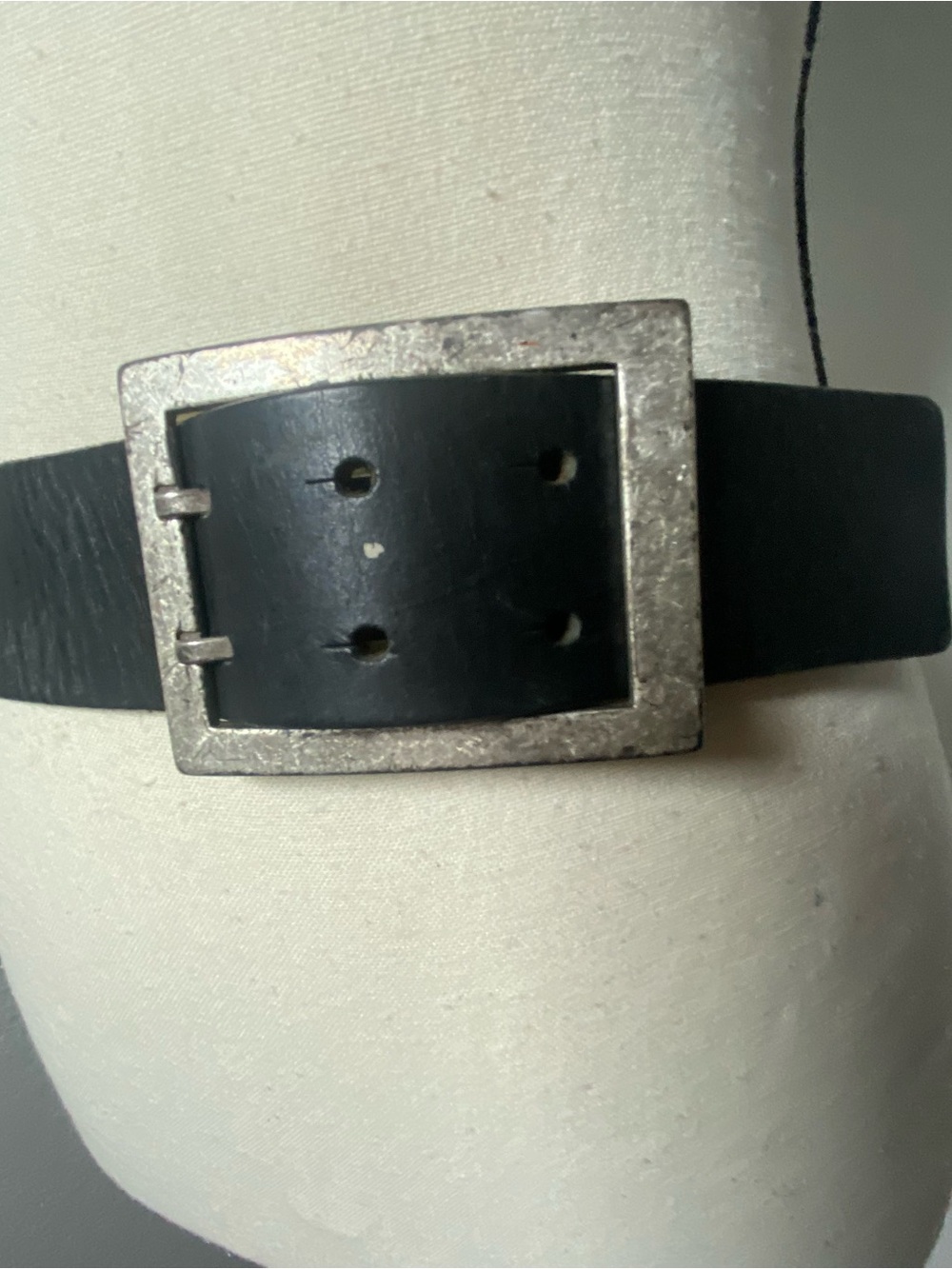 Y2K Nine West Black Leather American Flag Belt Size M/L - Picture 2 of 6